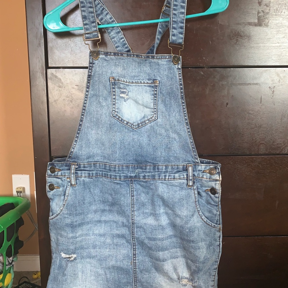 Ripped skirt overall
